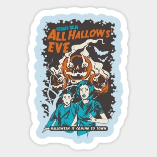 Scary Pumpkin Halloween Horror Movie Vintage Poster Sticker